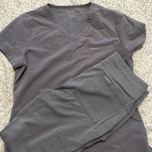 Jaanuu Grey Jogger Scrub Set